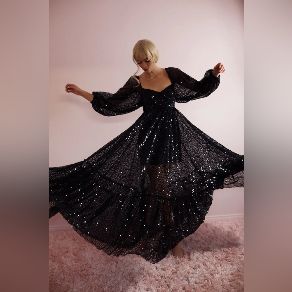 Selkie Black Sequin Princess Dress